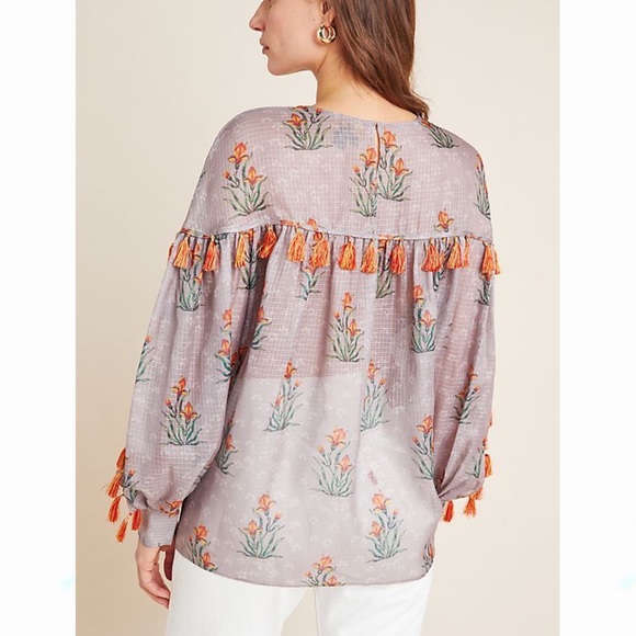 NWT Anthropologie Sachin Babi Acacia Tassel Blouse XS - Picture 2 of 10
